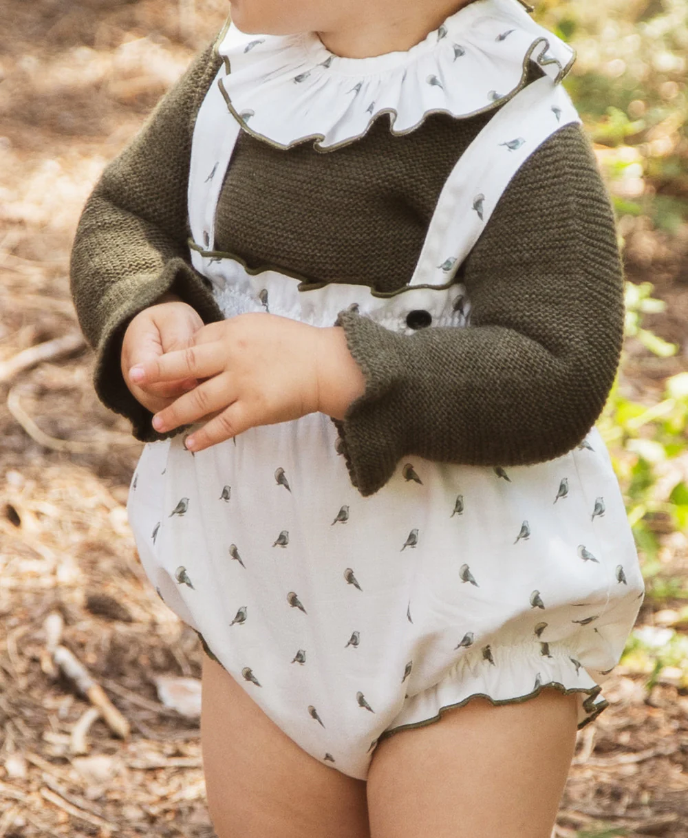 Pelele bebé estampado con cuello volante de Paloma de La O - Imagen 3