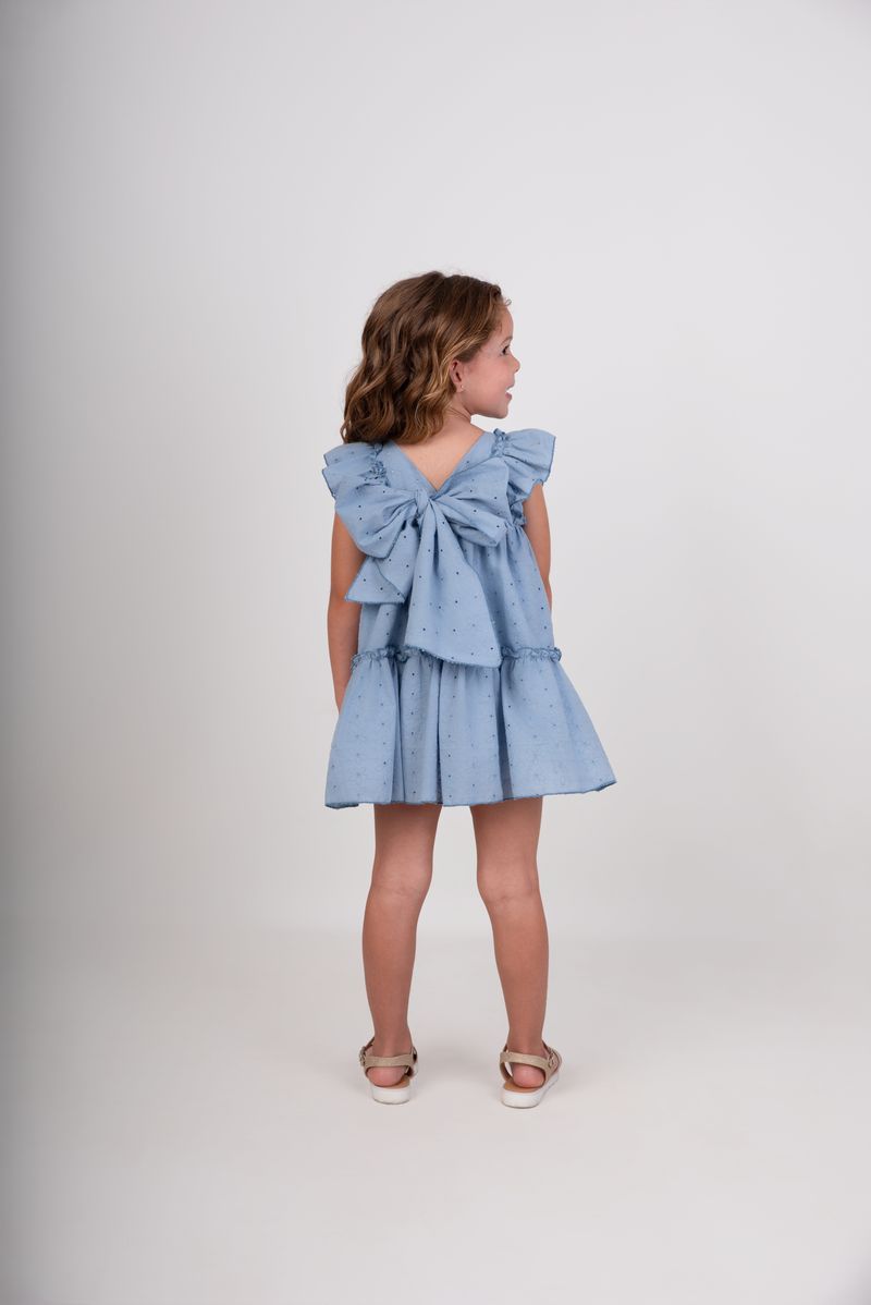 Vestido niña azul con volantes de Nekenia - Imagen 2
