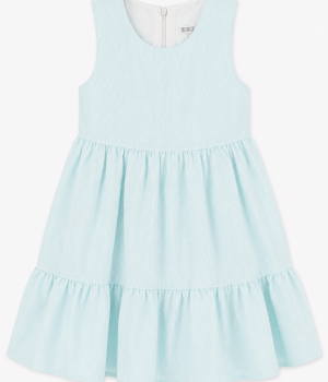 Vestido infantil verde agua de corte evasé - BBZ Creaciones