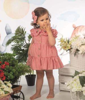 Vestido Infantil Vichy Rojo Belén Costales