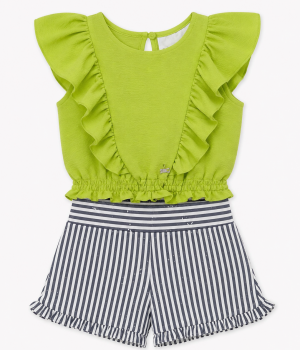 Conjunto para Niña de Top Lima y Short de Rayas – Vera