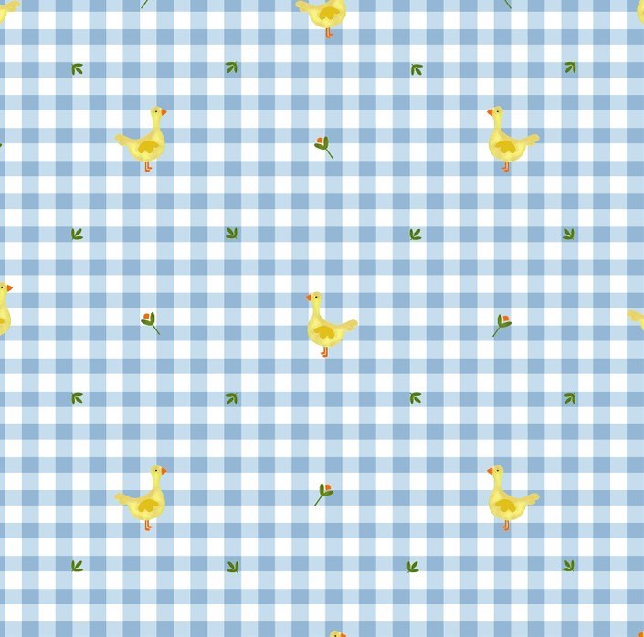 Jesusito de Cuadros Vichy Azul con Estampado de Patitos para Niña – Paloma de la O - Imagen 3