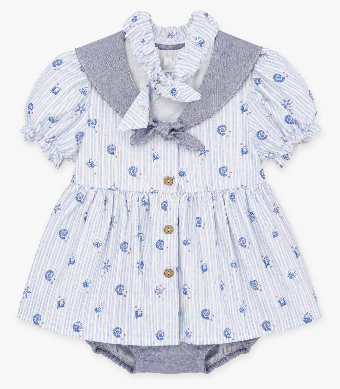Jesusito Marinero con Estampado de Caracolas y Ranita para Niña – BBZ Creaciones