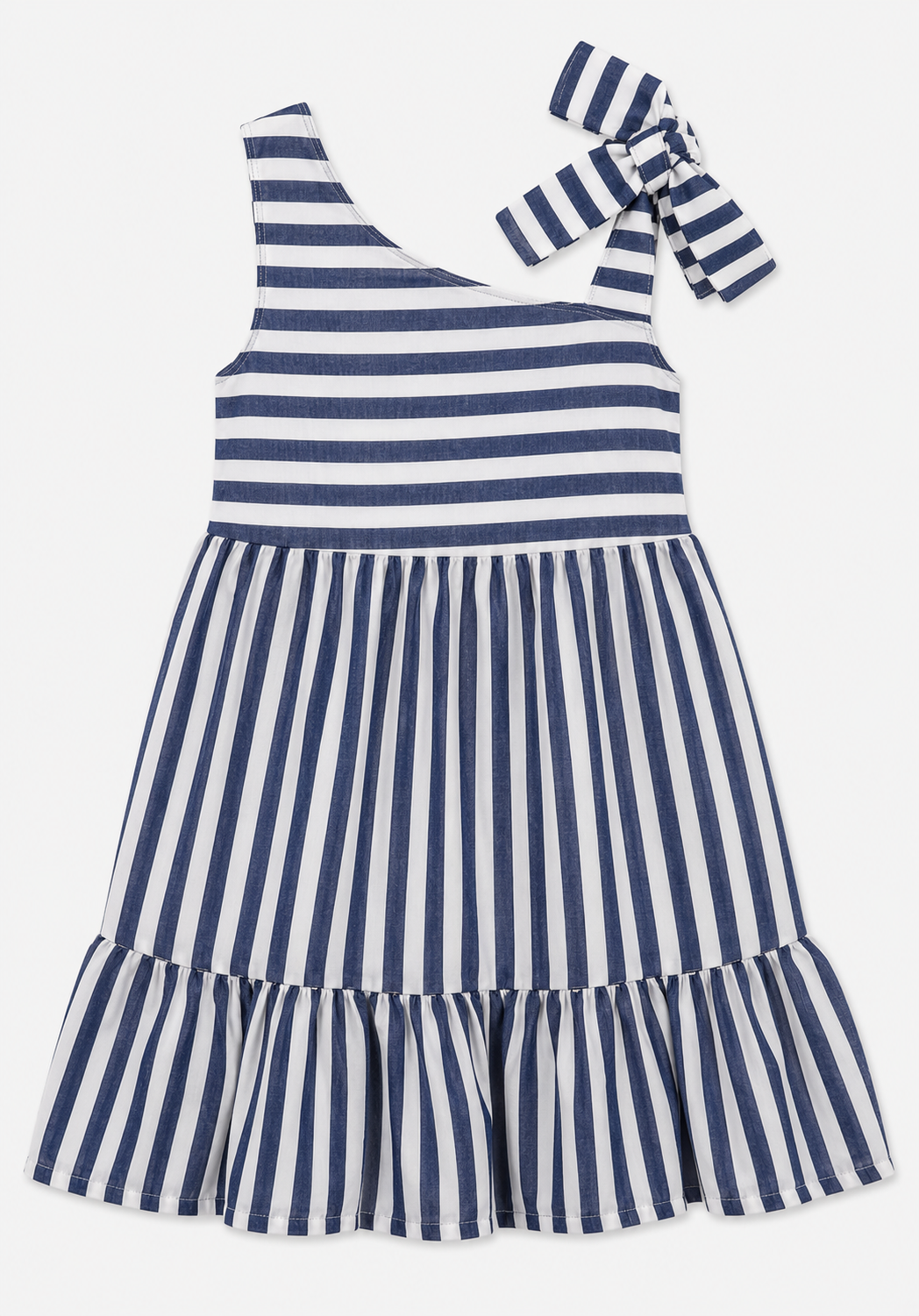 Vestido para Niña Marinero a Rayas con Lazo en Tirante – BBZ Creaciones